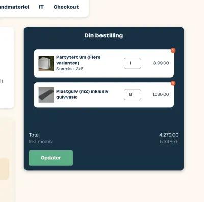Læg dine vare i kurven